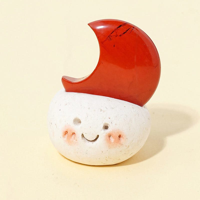 Décoration en cristal naturel Olivenorma , petite fève taillée en lune