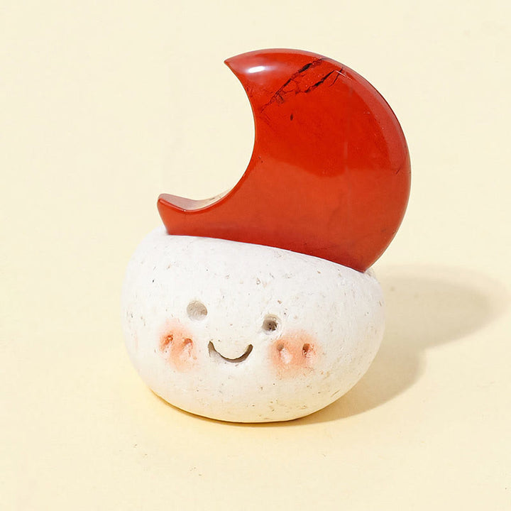 Décoration en cristal naturel Olivenorma , petite fève taillée en lune