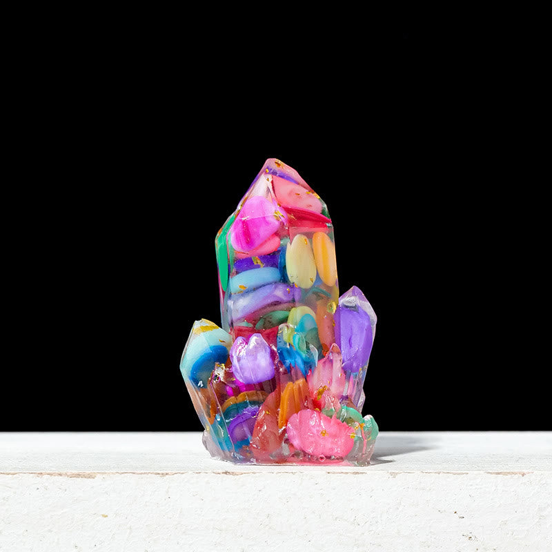 Décoration en pierre naturelle, gravier, cristaux époxy, grappes de pierres précieuses, Olivenorma