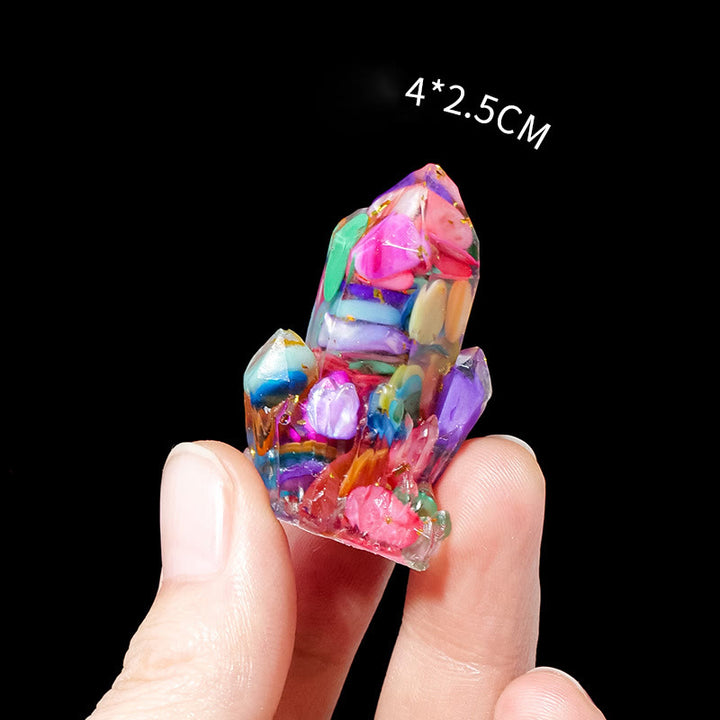 Décoration en pierre naturelle, gravier, cristaux époxy, grappes de pierres précieuses, Olivenorma