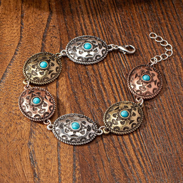 Bracelet en métal turquoise style bohème Olivenorma