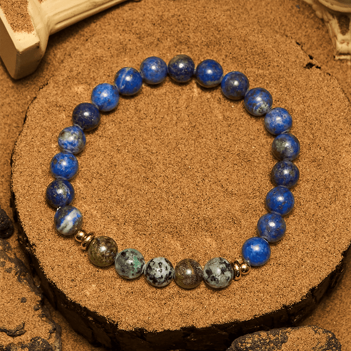 Bracelet Olivenorma en perles de lapis-lazuli turquoise africaine 8 mm