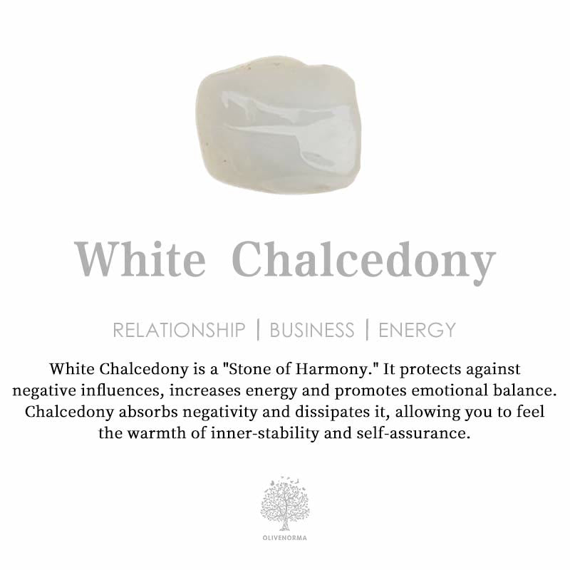 Bague couronne en calcédoine blanche taille poire Olivenorma