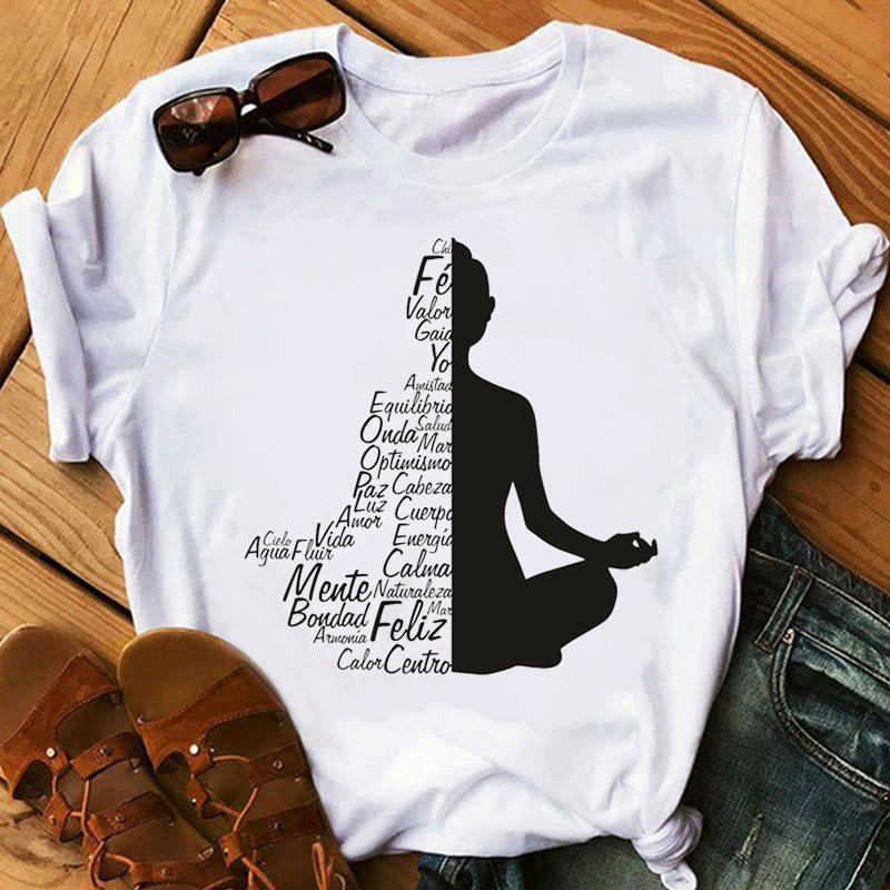 T-shirt imprimé bohème bouddha méditation chakra zen hobo olivenorma