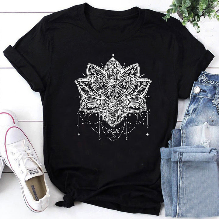 T-shirt respirant à manches courtes pour femme Olivenorma Lotus Fashion