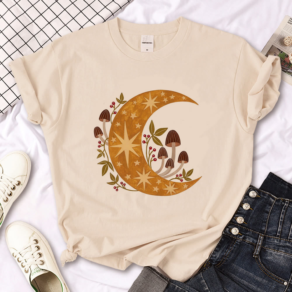 T-shirt kaki imprimé gothique Olivenorma Witch Triple Moon