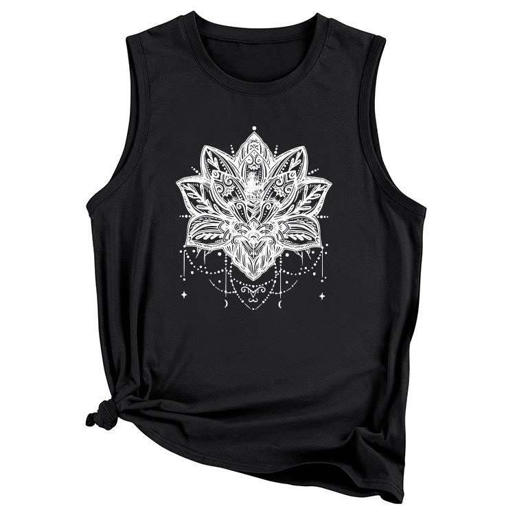 T-shirt sans manches imprimé Lotus Olivenorma