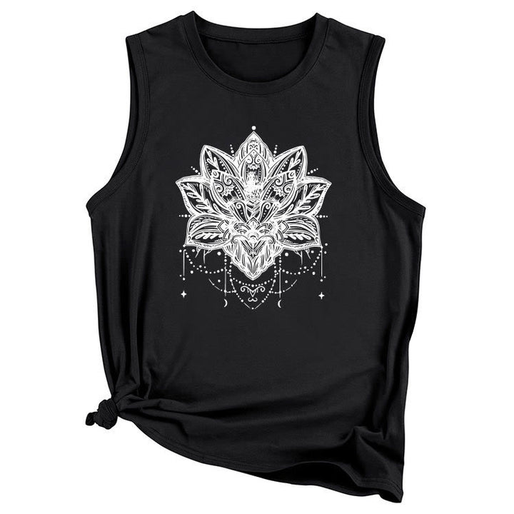T-shirt sans manches imprimé Lotus Olivenorma