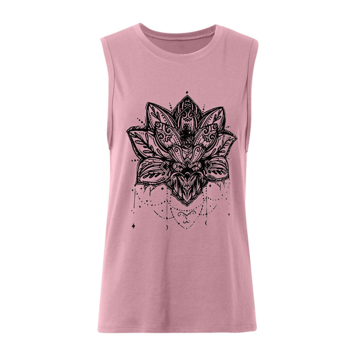 T-shirt sans manches imprimé Lotus Olivenorma