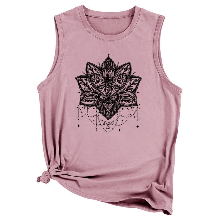 T-shirt sans manches imprimé Lotus Olivenorma