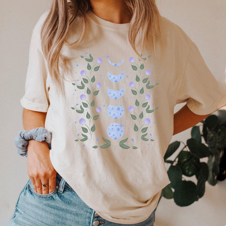 T-shirt Olivenorma avec phases de lune célestes