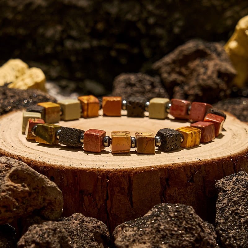 Bracelet Olivenorma en perles de pierre de lave Picasso