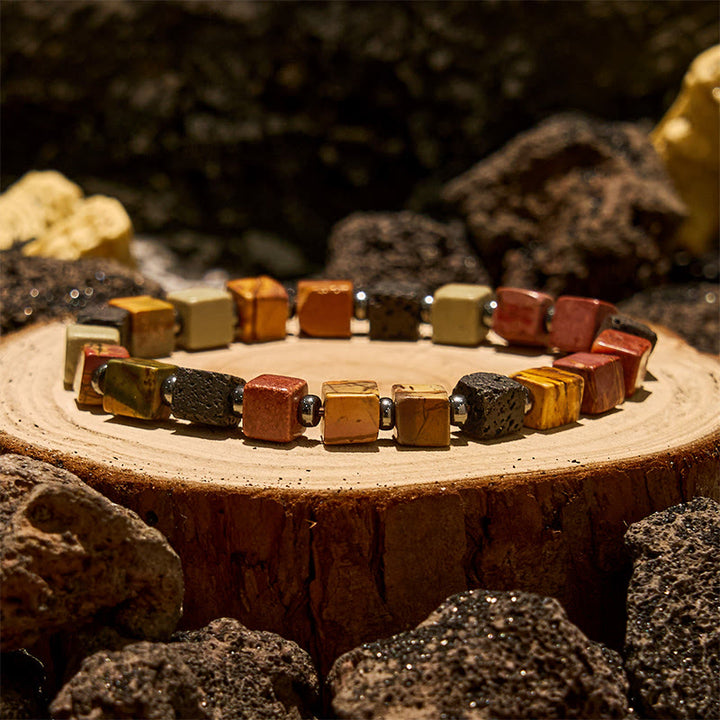 Bracelet Olivenorma en perles de pierre de lave Picasso