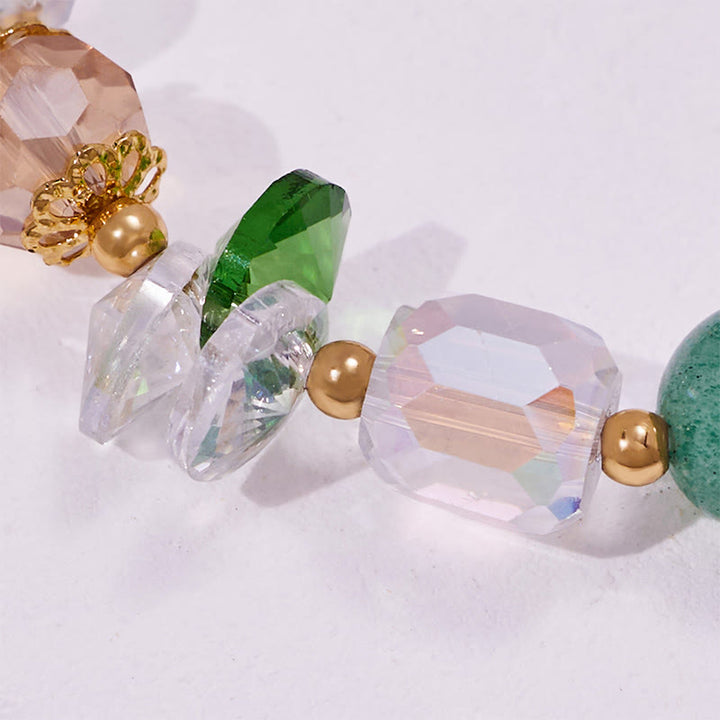 Bracelet de perles émaillées en pierre œil de chat verte Olivenorma