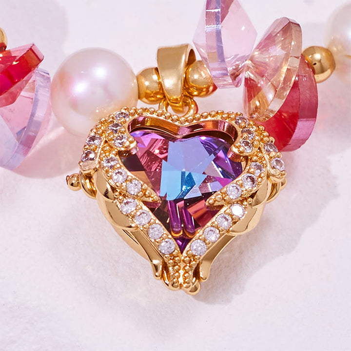 Bracelet Olivenorma en perles de quartz fraise, améthyste, citrine