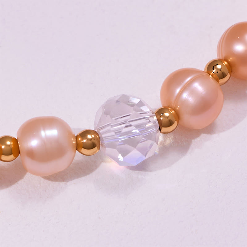 Bracelet pendentif en perles d'eau douce et améthyste Olivenorma