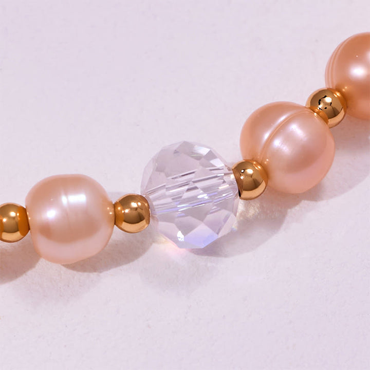 Bracelet pendentif en perles d'eau douce et améthyste Olivenorma