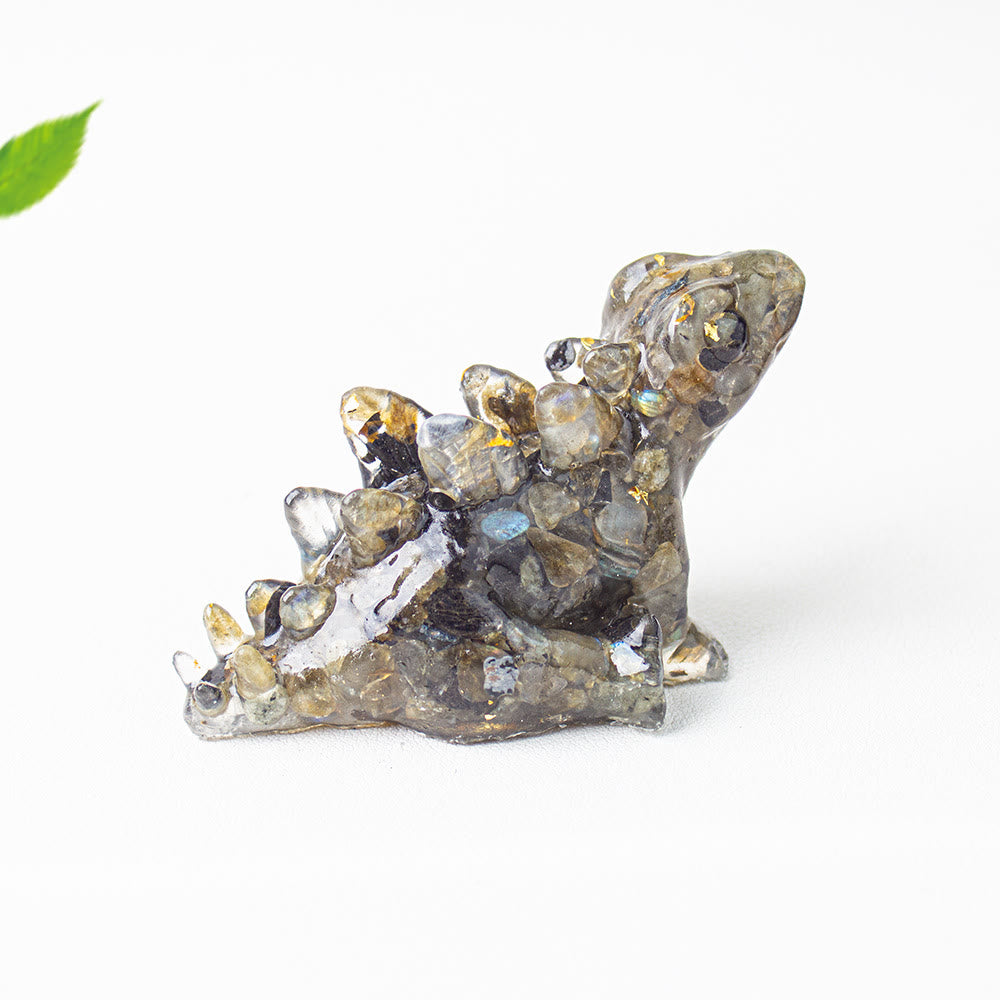 Décoration en cristal époxy Olivenorma , adorable petit dinosaure en pierre précieuse