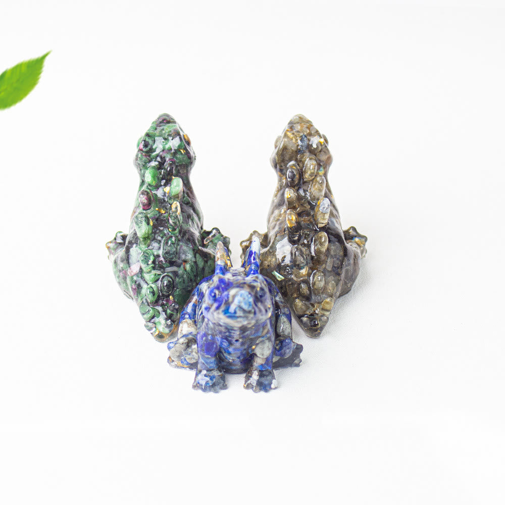 Décoration en cristal époxy Olivenorma , adorable petit dinosaure en pierre précieuse