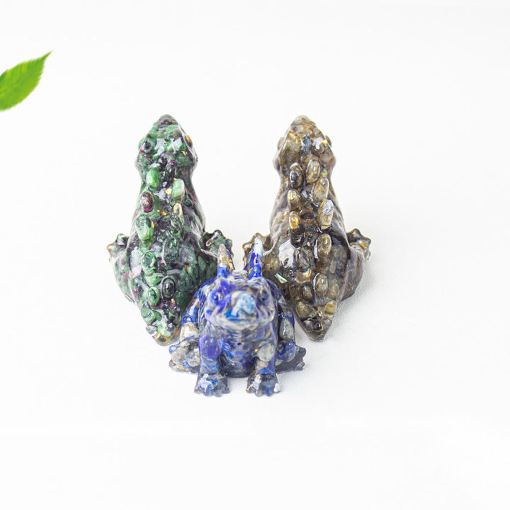 Décoration en cristal époxy Olivenorma , adorable petit dinosaure en pierre précieuse