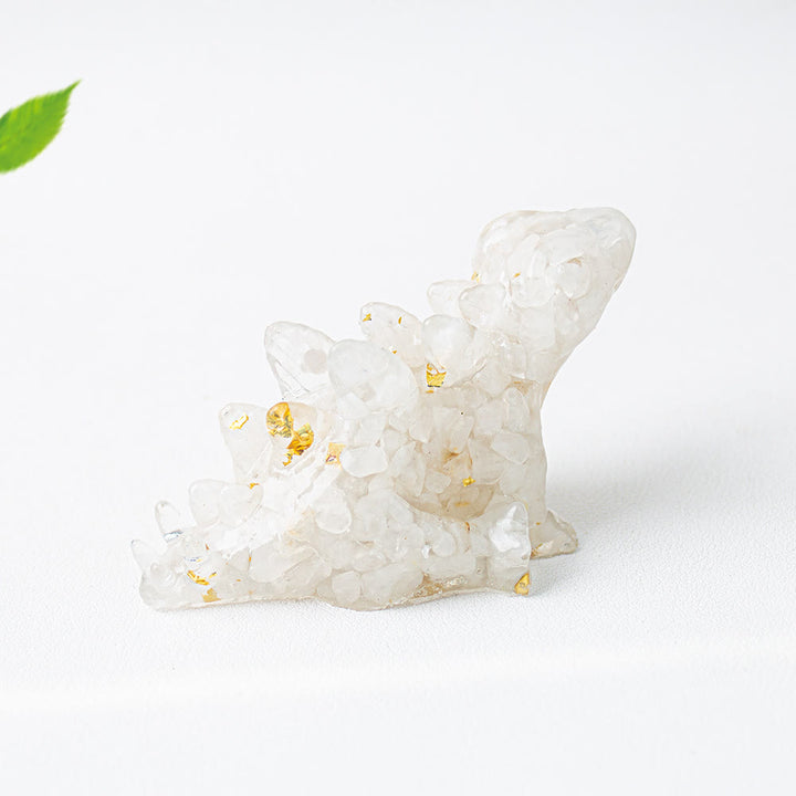 Décoration en cristal époxy Olivenorma , adorable petit dinosaure en pierre précieuse