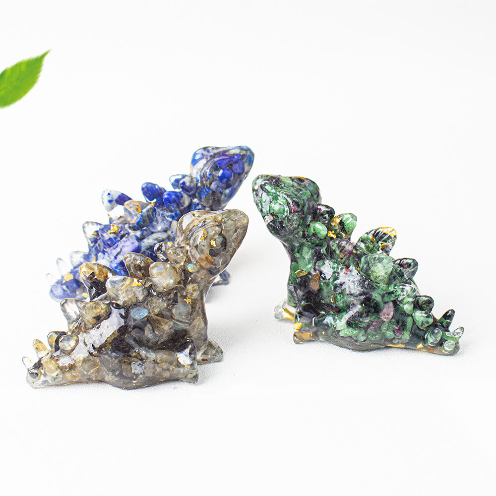 Décoration en cristal époxy Olivenorma , adorable petit dinosaure en pierre précieuse