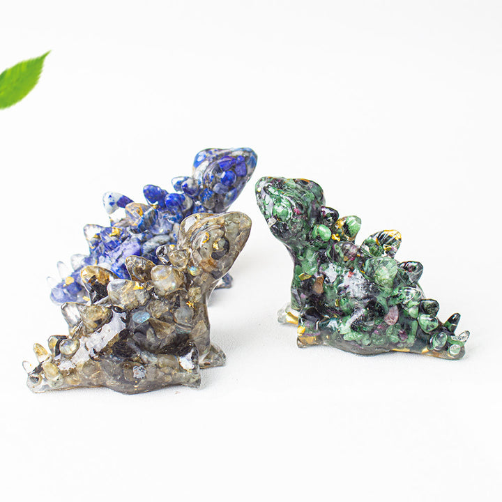 Décoration en cristal époxy Olivenorma , adorable petit dinosaure en pierre précieuse