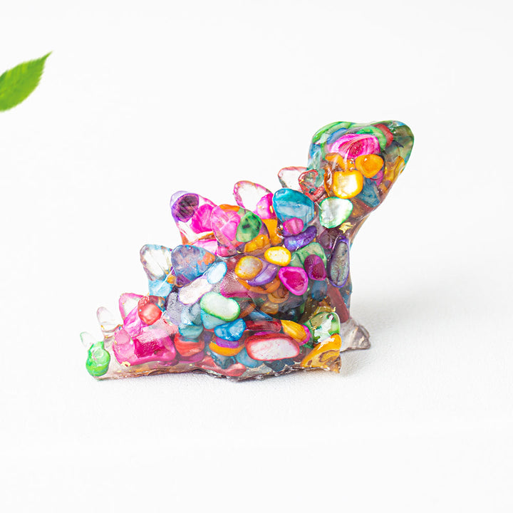 Décoration en cristal époxy Olivenorma , adorable petit dinosaure en pierre précieuse