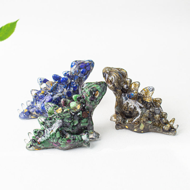 Décoration en cristal époxy Olivenorma , adorable petit dinosaure en pierre précieuse