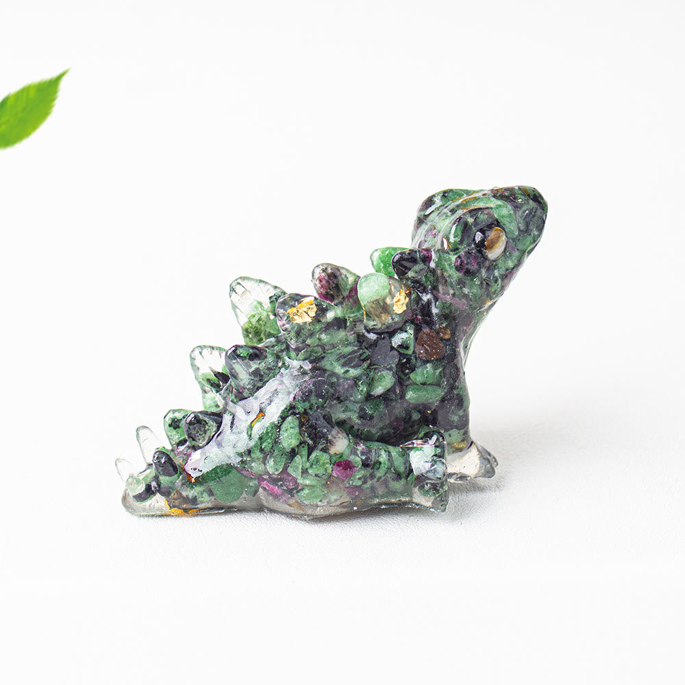 Décoration en cristal époxy Olivenorma , adorable petit dinosaure en pierre précieuse