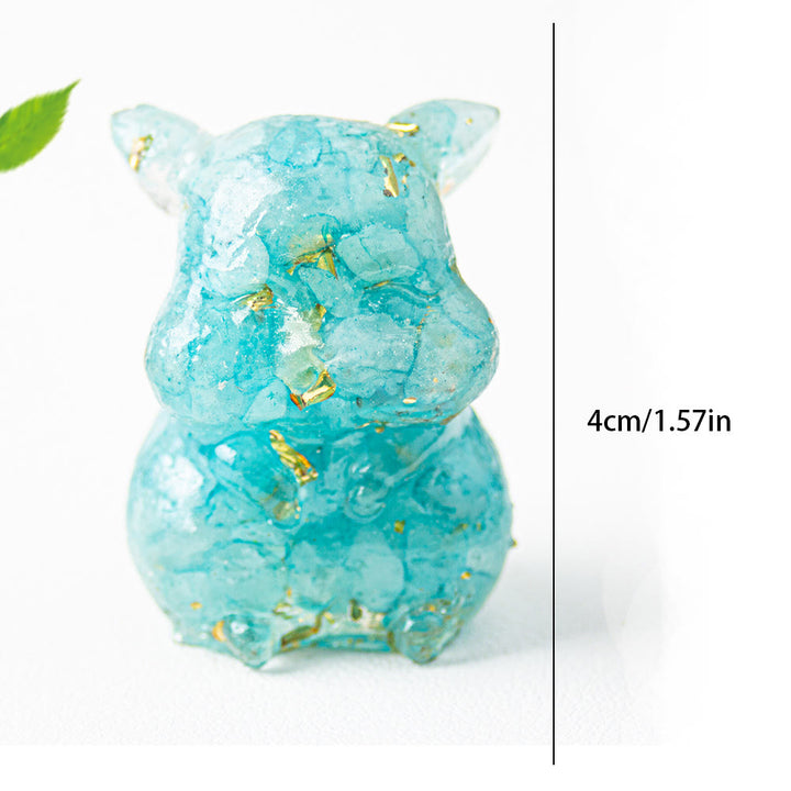 Décoration en pierre précieuse pour hamster mignon en cristal époxy Olivenorma