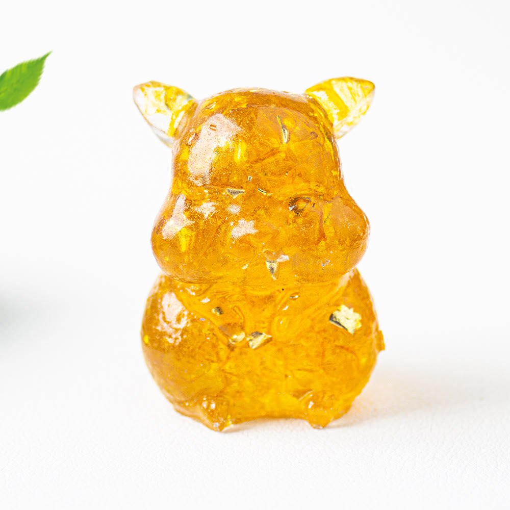 Décoration en pierre précieuse pour hamster mignon en cristal époxy Olivenorma