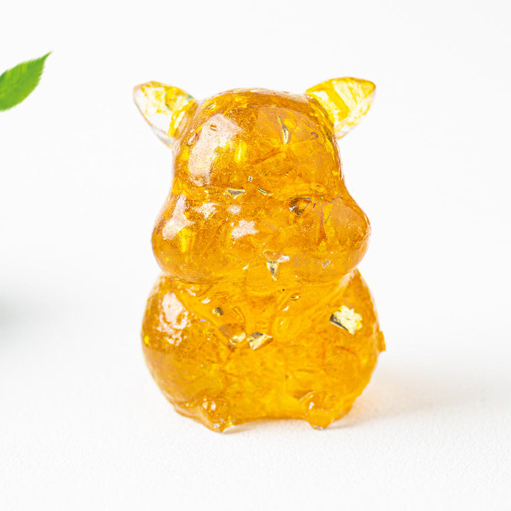 Décoration en pierre précieuse pour hamster mignon en cristal époxy Olivenorma