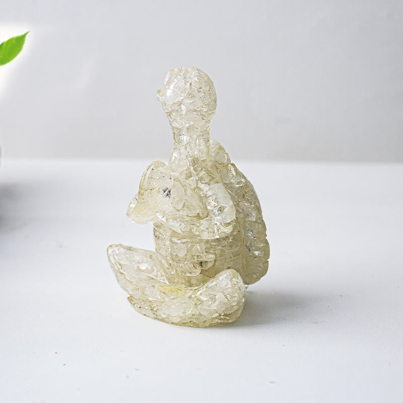 Décoration en pierre précieuse tortue méditante en cristal époxy Olivenorma
