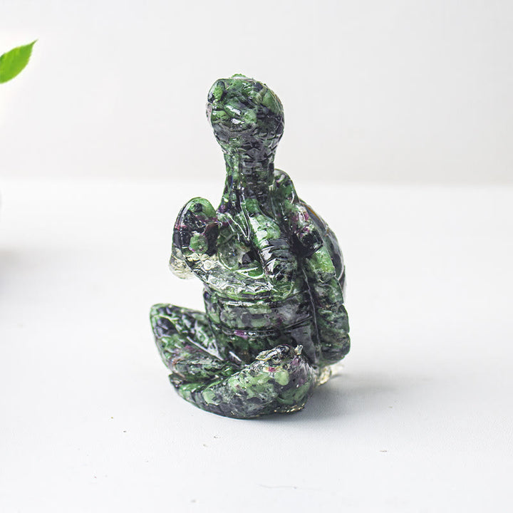 Décoration en pierre précieuse tortue méditante en cristal époxy Olivenorma