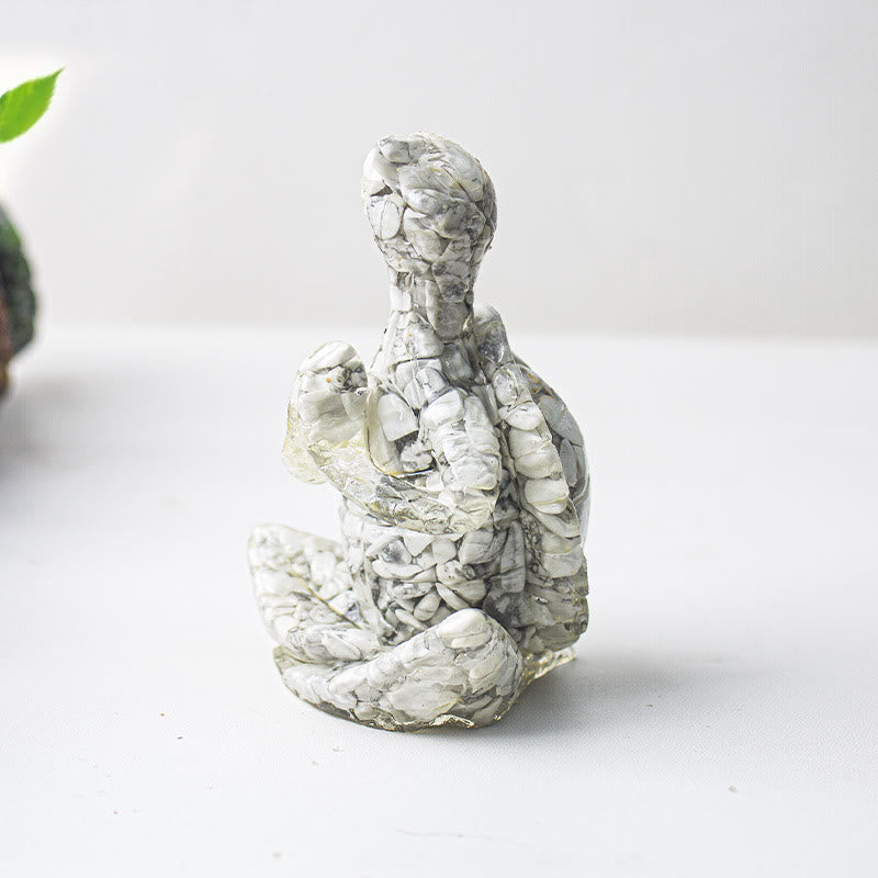 Décoration en pierre précieuse tortue méditante en cristal époxy Olivenorma