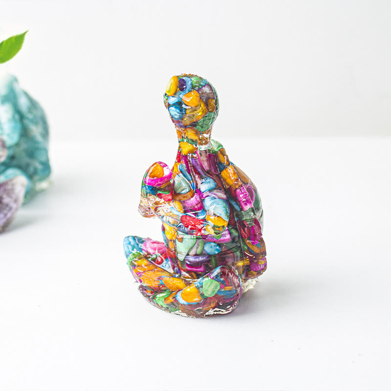 Décoration en pierre précieuse tortue méditante en cristal époxy Olivenorma