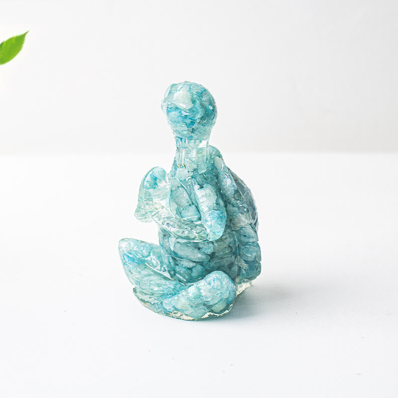 Décoration en pierre précieuse tortue méditante en cristal époxy Olivenorma