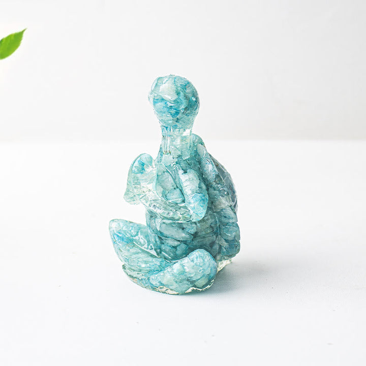 Décoration en pierre précieuse tortue méditante en cristal époxy Olivenorma