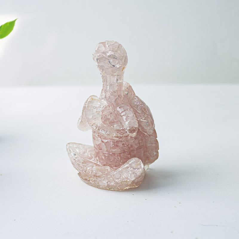 Décoration en pierre précieuse tortue méditante en cristal époxy Olivenorma