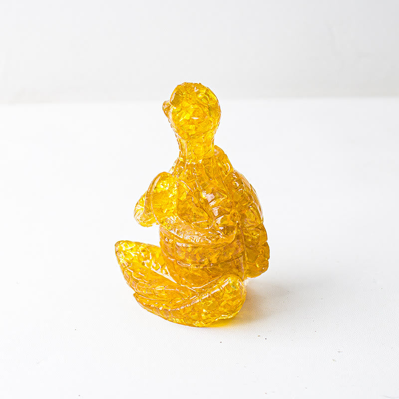 Décoration en pierre précieuse tortue méditante en cristal époxy Olivenorma