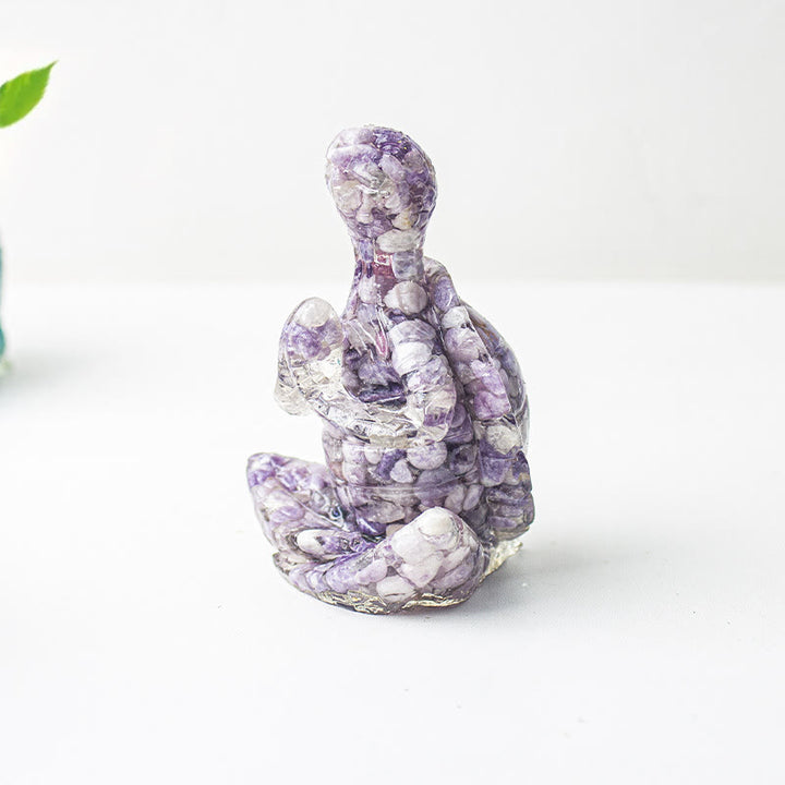 Décoration en pierre précieuse tortue méditante en cristal époxy Olivenorma