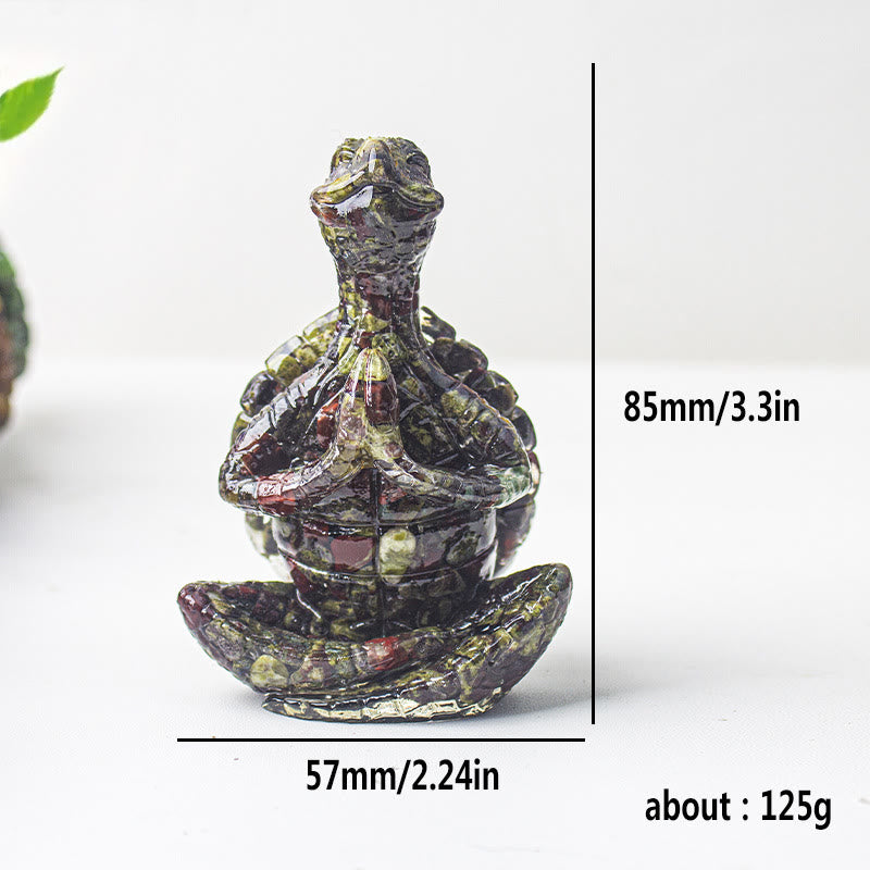 Décoration en pierre précieuse tortue méditante en cristal époxy Olivenorma