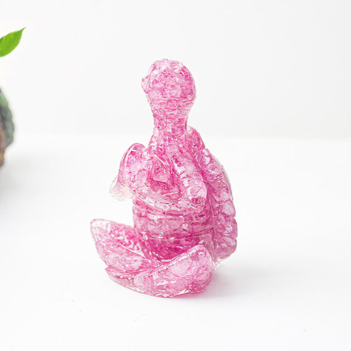 Décoration en pierre précieuse tortue méditante en cristal époxy Olivenorma