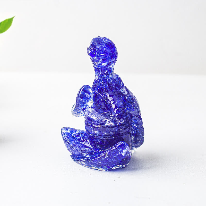 Décoration en pierre précieuse tortue méditante en cristal époxy Olivenorma