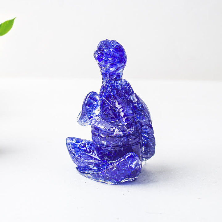 Décoration en pierre précieuse tortue méditante en cristal époxy Olivenorma