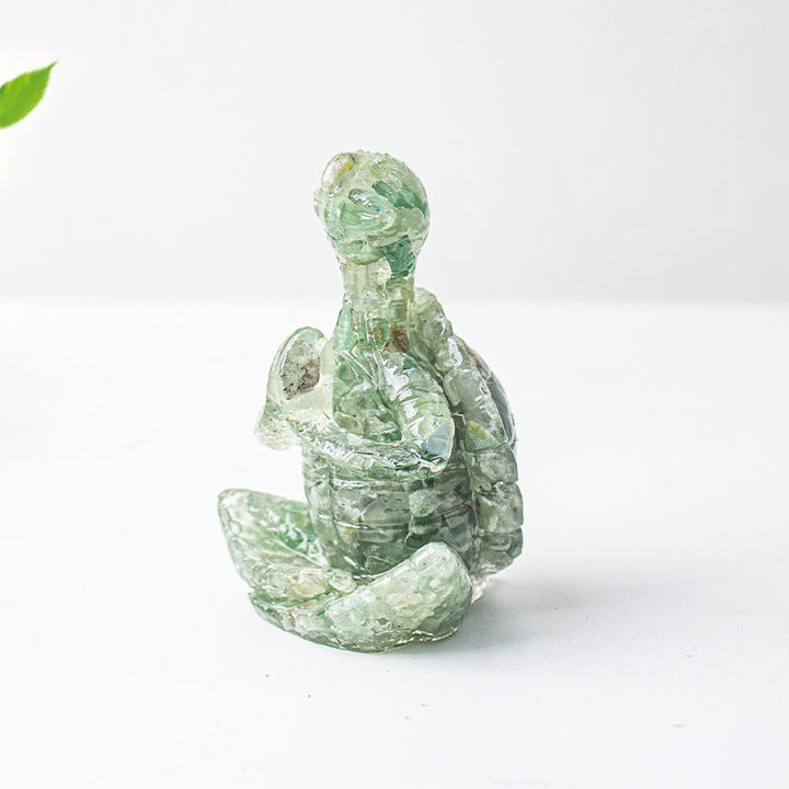 Décoration en pierre précieuse tortue méditante en cristal époxy Olivenorma