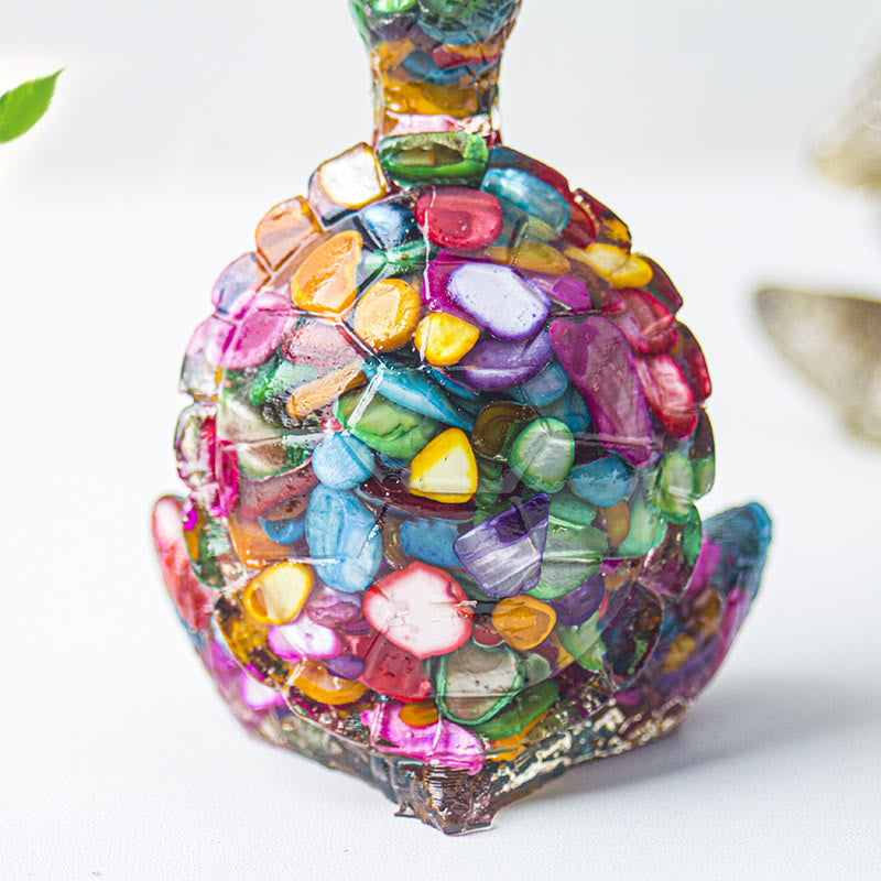 Décoration en pierre précieuse tortue méditante en cristal époxy Olivenorma