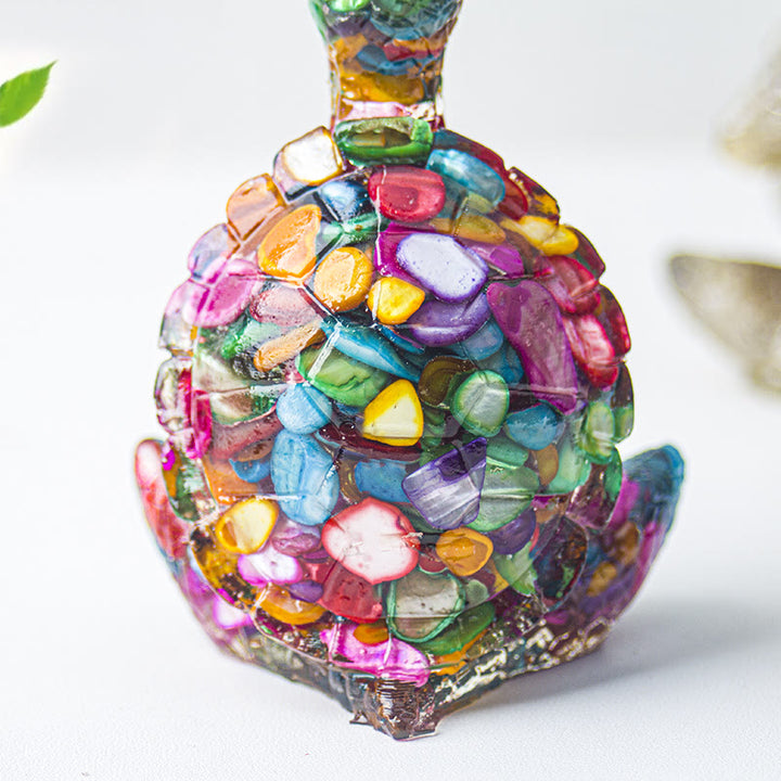 Décoration en pierre précieuse tortue méditante en cristal époxy Olivenorma