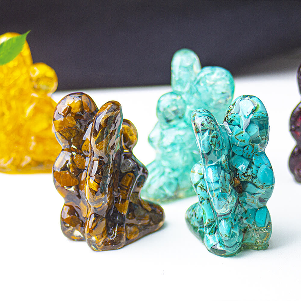 Décoration en pierre précieuse fée papillon en cristal époxy Olivenorma